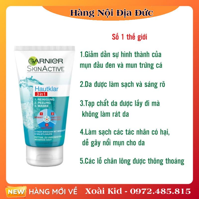 Sữa rửa mặt Garnier Hautklar 3in1 Đức -Date mới đủ Bill
