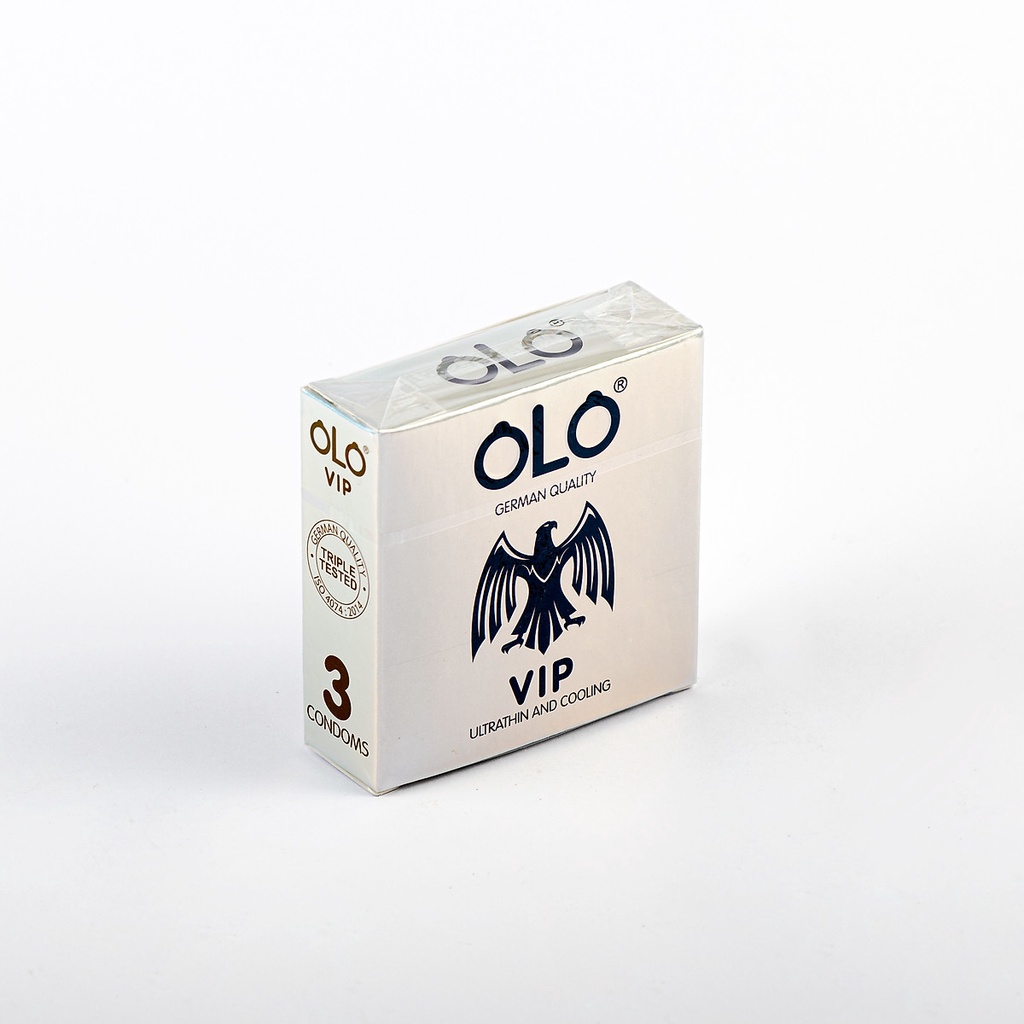 Bao cao su OLO Ultrathin & Cool  tinh dầu bạc hà 3 bao/hộp siêu mỏng chống tuột kéo dài thời gian