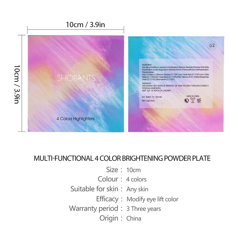 [Hàng mới về] Bảng phấn bắt sáng chuyên nghiệp gồm 4 màu tiện dụng thương hiệu SHOPANTS | BigBuy360 - bigbuy360.vn