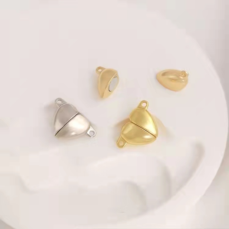 Khóa Nam Châm Hình Trái Tim 14K Màu Xanh Dương Độc Đáo