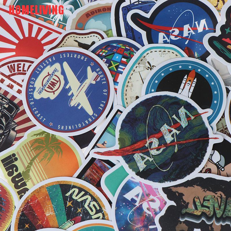 Bộ 50 Miếng Dán Màu Sắc Thần Kỳ Trang Trí Sổ Tay / Vali / Guitar / Laptop