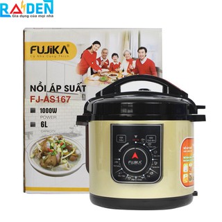 Nồi áp suất 6L Fujika FJ-AS167 có xửng hấp bằng inox, nắp rời - Màu ngẫu nhiên