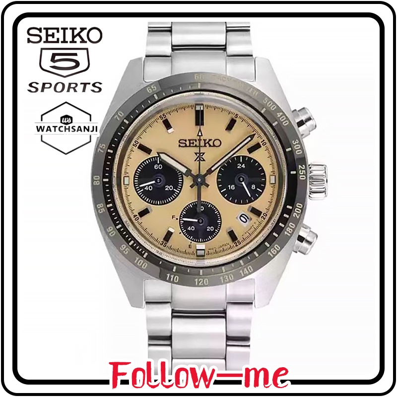 URKR Ready stock! Hot sale Original Men's Watches Seiko 5 Quartz Automatic Luminous waterproof Watch for Men Black six needles Date calendar Stainless steel strap Wrist watch2022