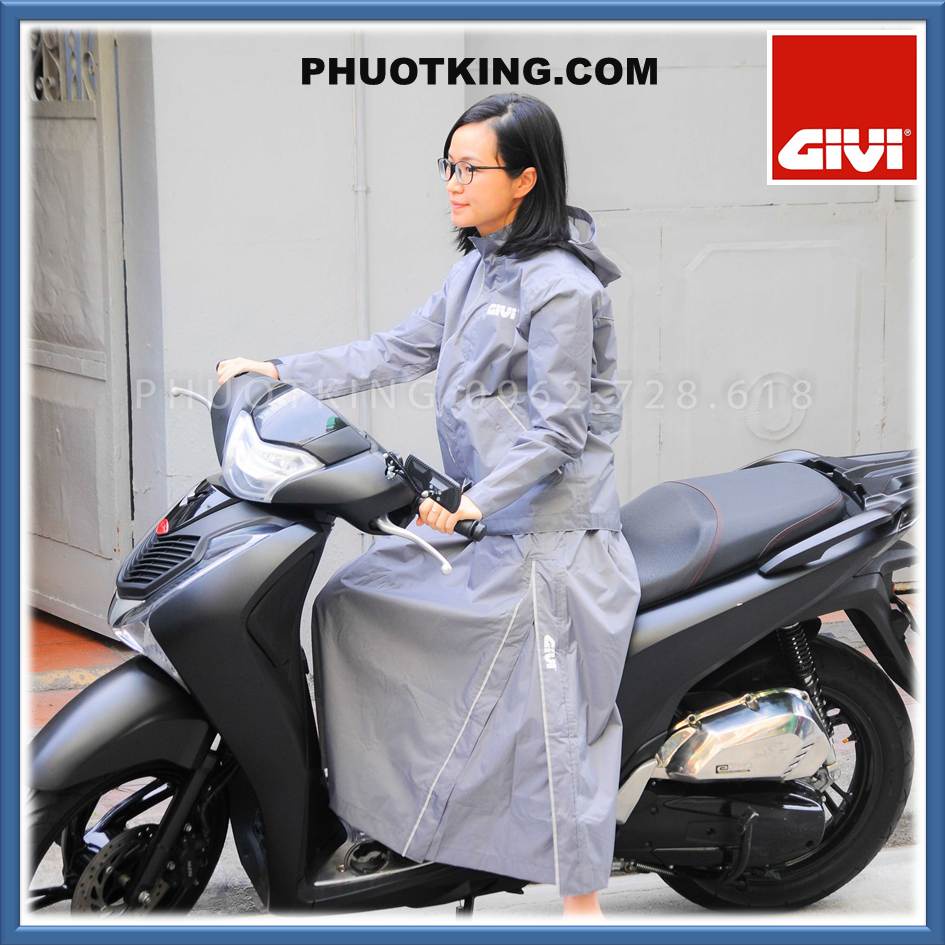 ÁO MƯA BỘ GIVI EAS10 CHO NỮ MÀU XÁM