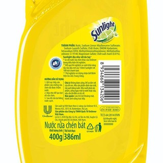 Nước Rửa Chén Sunlight Chanh 400g