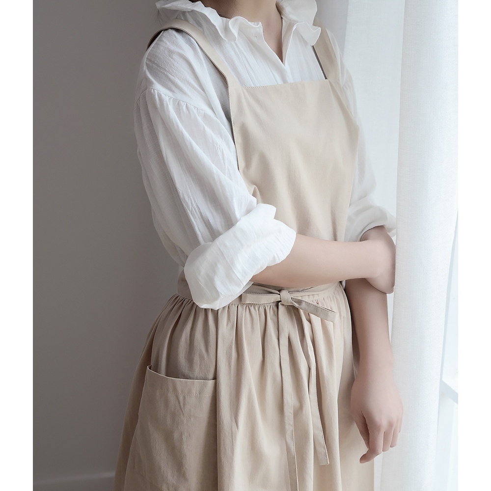 Tạp Dề Cotton Chống Thấm Nước Tiện Lợi Dành Cho Nhà Bếp