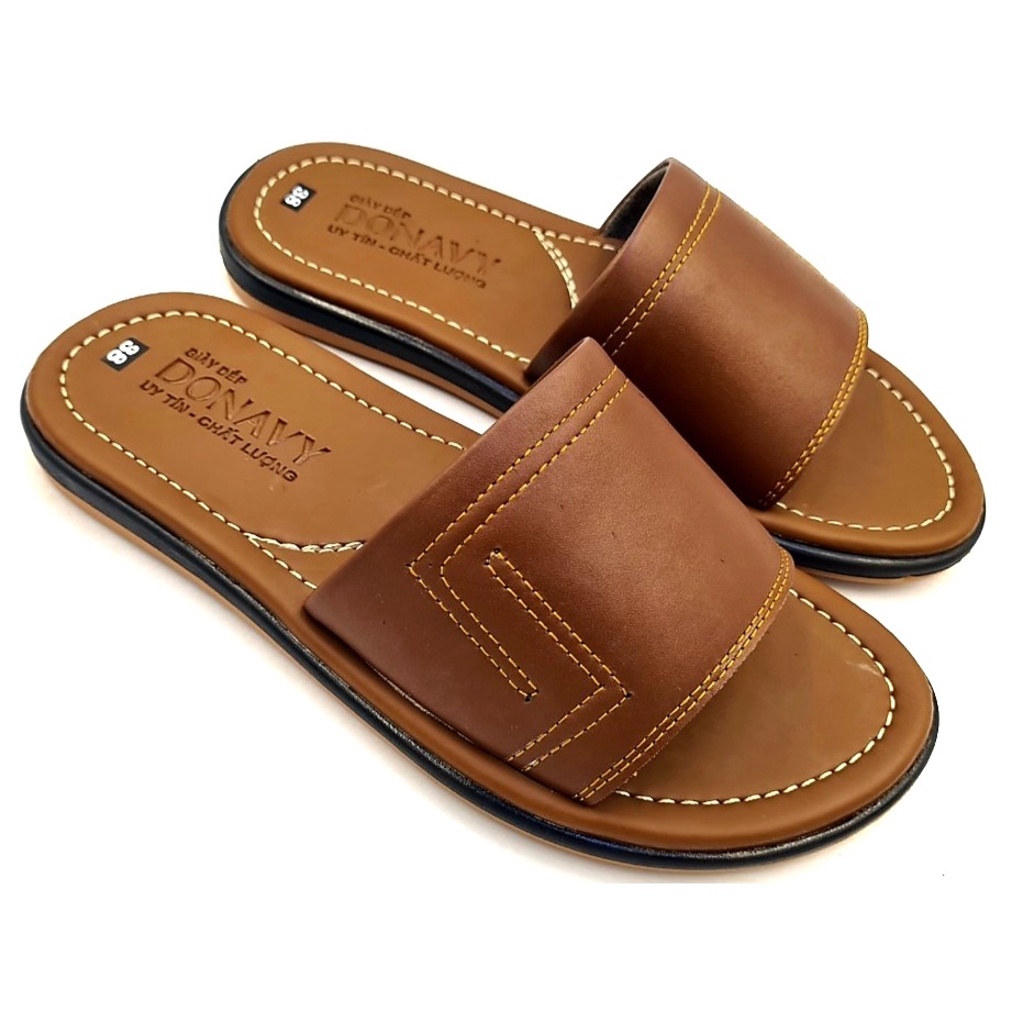 Dép quai ngang nam đa bò, dép xỏ nam cao cấp bảo hành 12 tháng shop kinson