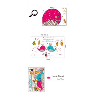 decal dán tường đôi cá