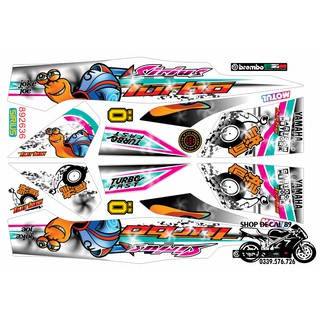 Tem Rời Sirius 50cc - 110cc MS 892636 MẪU ỐC SÊN - Tem 3 lớp cao cấp - Dán xăng cơ