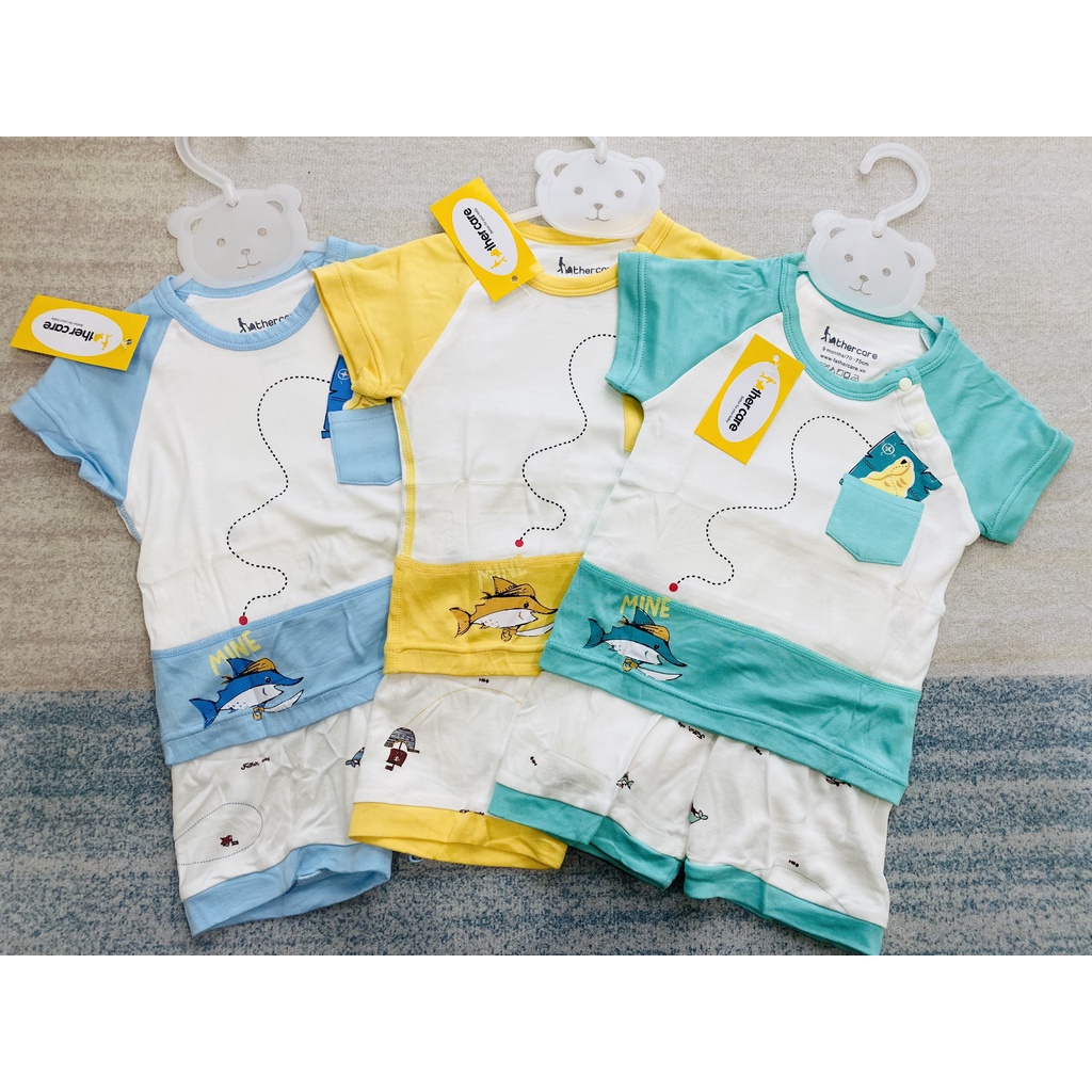 Bộ cộc tay cài vai/bổ trụ họa tiết vải modal Father care cho bé