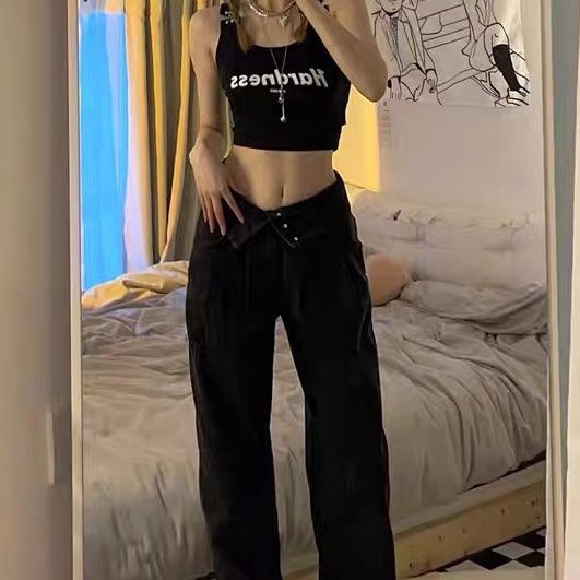 ✗♠✆Áo Hai Dây Màu Đen Dáng Ôm Phong Cách Hàn Quốc Thời Trang Mùa Hè 2022