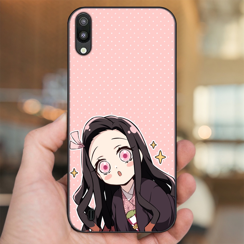 Ốp lưng Samsung M10 viền đen in hình Nezuko Kimetsu no Yaiba