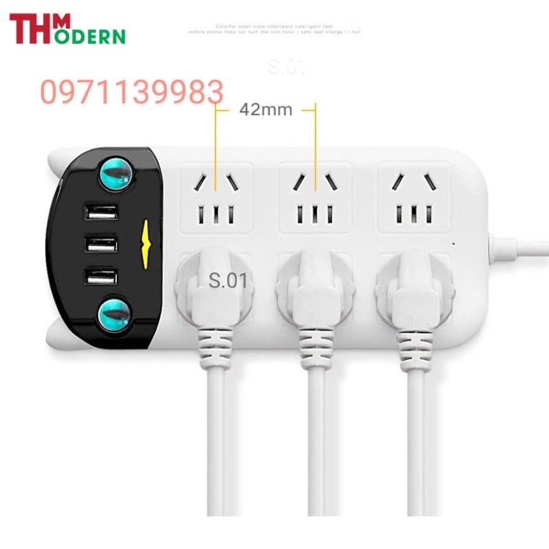 Ổ Cắm Điện Thông Minh Đa tính Năng có chức Năng Chống dật và  có tích hợp ổ cắm Usb