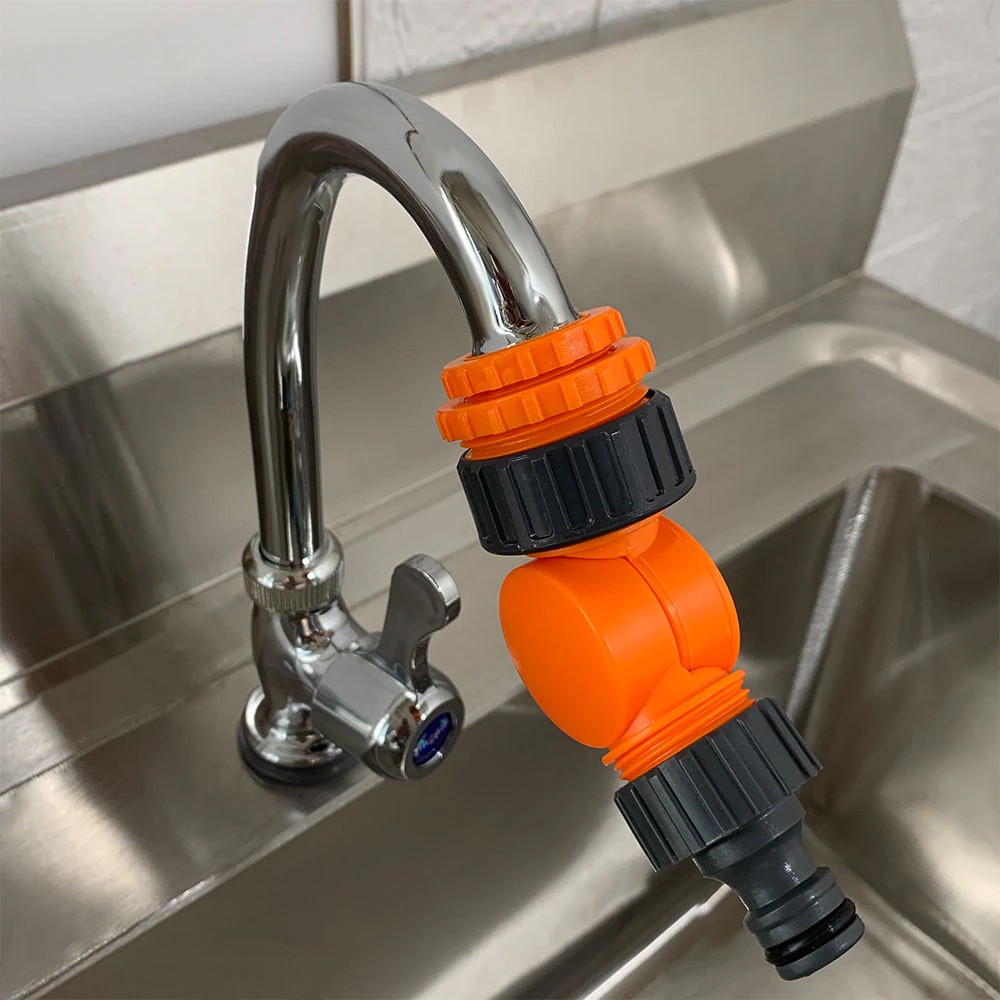 Đầu nối nhanh vòi nước cổ xoay 360 độ, ống nước mềm từ 14 hoặc 20mm dùng tưới cây hay rửa xe, lắp vòi rửa Minh House
