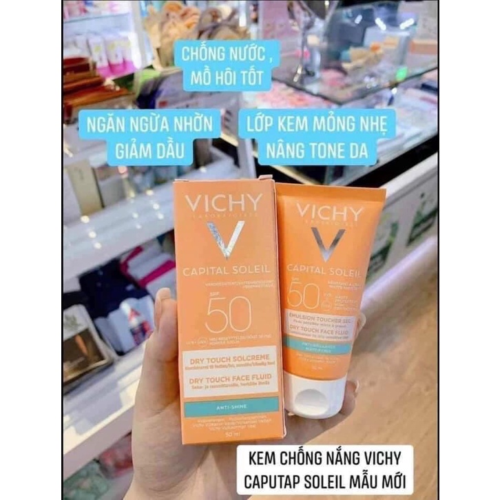 Kem Chống Nắng Vichy SPF 50 Ideal Soleil 50ml cho da dầu, mụn, nhạy cảm ( Bản Pháp ) GentsOfficialStore