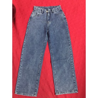 Quần jeans ống rộng cạp cao
