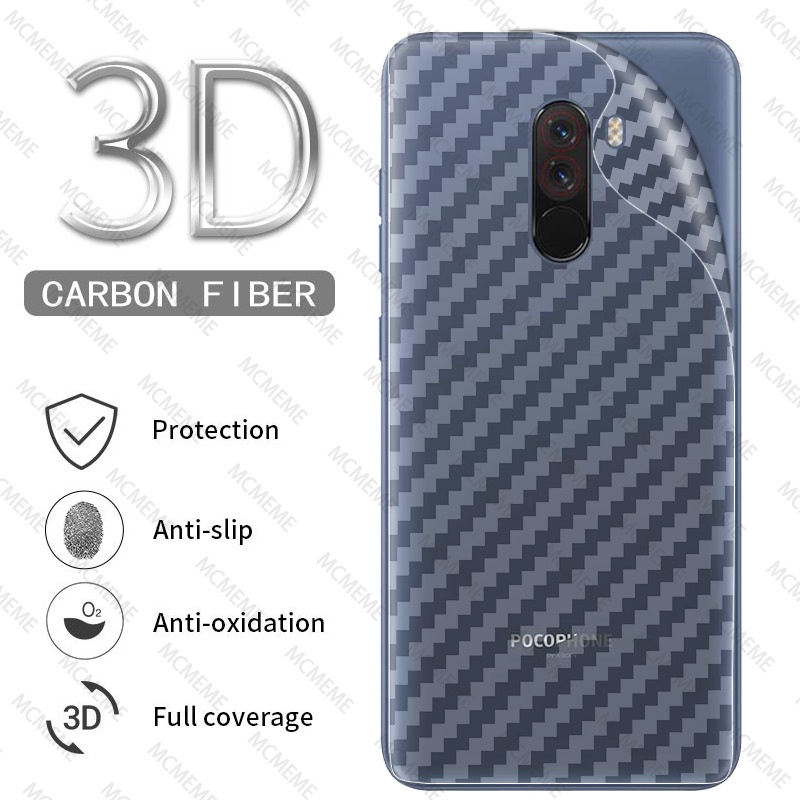 Set 5 miếng dán bảo vệ mặt sau bằng sợi carbon cho Xiaomi POCO M6 F5 X5 M5 M5s C40 X4 X3 NFC M4 M3 F3 F4 GT F2 Pro 5G Pocophone F1