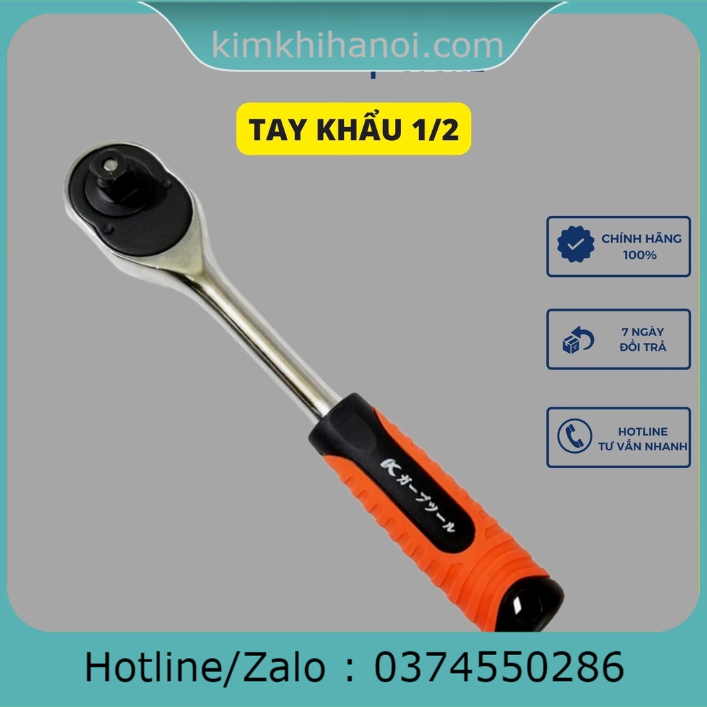 Tay khẩu tự động Kapusi 1/2 - cần siết thép CR-V mạ Crom