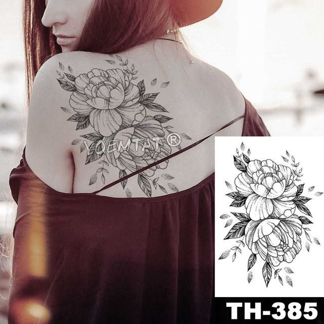 Hình xăm hoa nghệ thuật TH385 size 15x21cm. Boss tatoo- xăm dán tạm thời