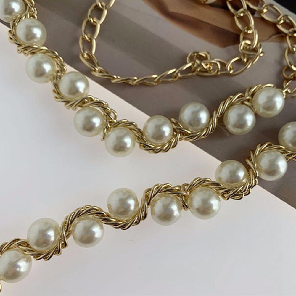 JARRED Thắt Lưng Đính Ngọc Trai Khóa Tôm Hùm Bằng Hợp Kim Có Thể Điều Chỉnh