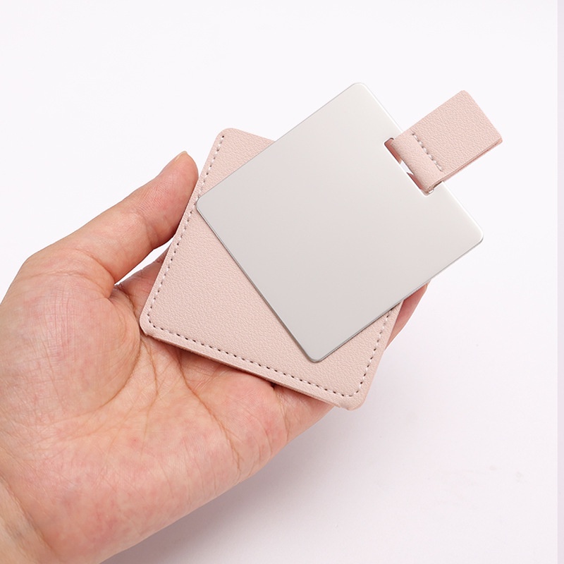 1 Gương Trang Điểm Mini Hình Chữ Nhật Bằng Thép Không Gỉ Siêu Mỏng Màu Kẹo Có Thể Gập Lại