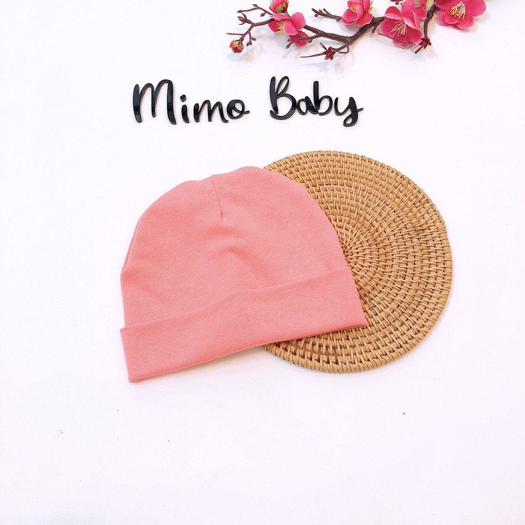 Mũ cotton dệt kim trùm đầu cho bé (3m-2y)