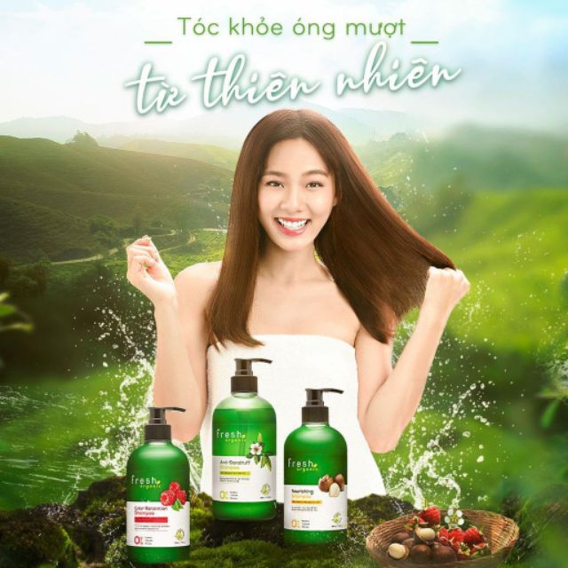 Bộ Đôi Gội - Xả Fresh Organic Tea Tree Oil Giảm Và Trị Gàu Sau 7 Ngày Sử dụng (Dầu Gội 500gr + Dầu Xả 180gr)