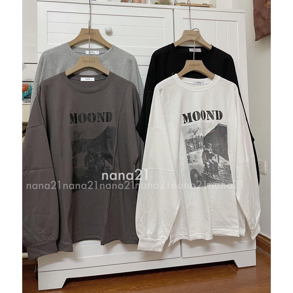 Áo thun dài tay form rộng Moond_Áo unnisex dài tay thu đông basic, cá tính