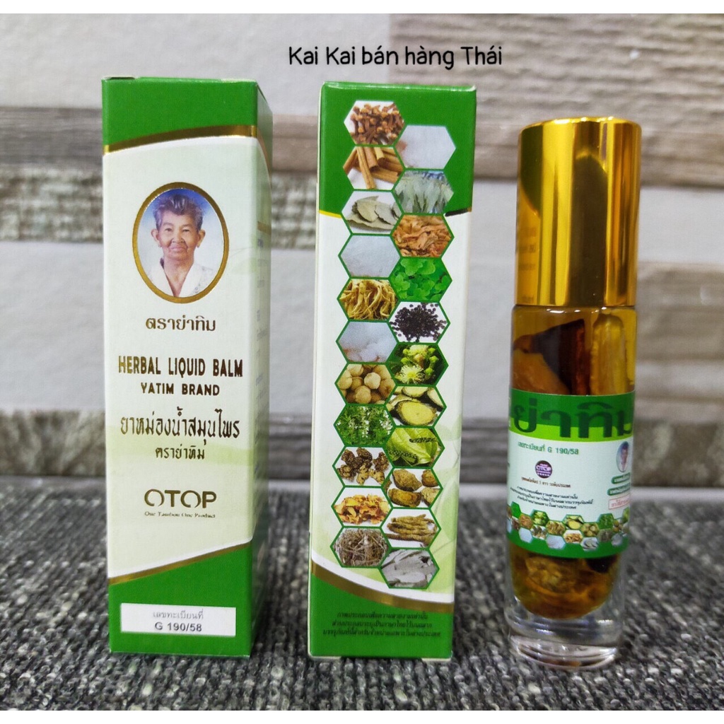 Dầu Lăn OTOP 22 vị thảo dược rất thơm 8cc Thái Lan Chính Hãng
