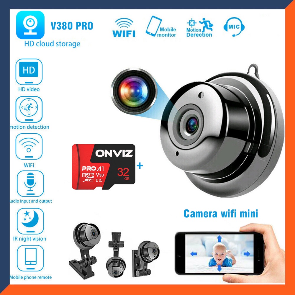 ⚡️FREESHIP, KÈM THẺ 32GB⚡️Camera ip V380 PRO, hình ảnh sắc nét, đàm thoại, phát hiện chuyển động, hồng ngoại quay đêm