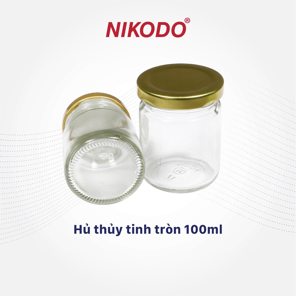 Hũ thủy tinh tròn 75ml,100ml nắp thiếc chưng yến, sữa chua, gia vị, mật ong, trà, hạt/Lọ thủy tinh đựng thực phẩm Nikodo