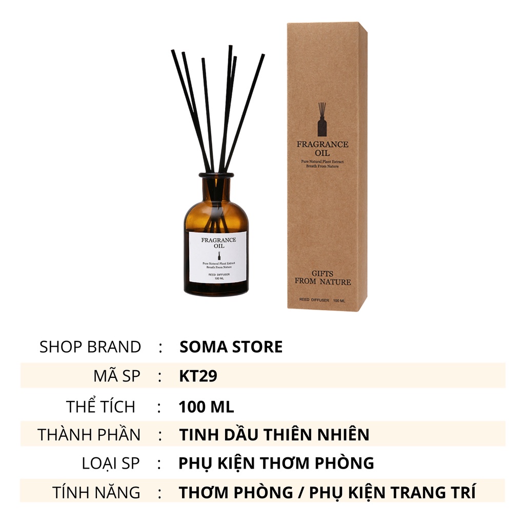 Tinh Dầu Thơm Phòng Thiên Nhiên Lọ Khuếch Tán Nước Hoa Thơm Để Phòng Tán Hương Taste Life KT29