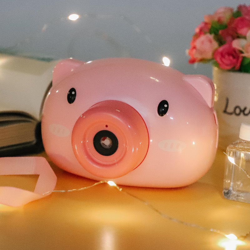 Máy ảnh thổi bong bóng hình heo dễ thương, an toàn cho sức khỏe của bé, đồ chơi cho bé nhựa abs loại 1