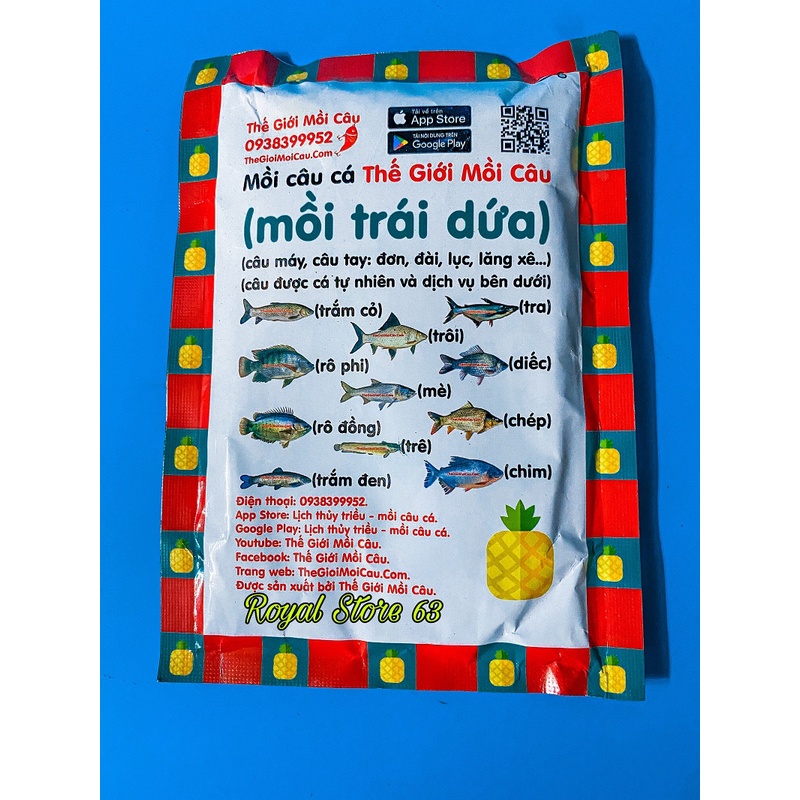 Mồi câu cá Thế Giới Mồi Câu (Mồi trái dứa) 200gram