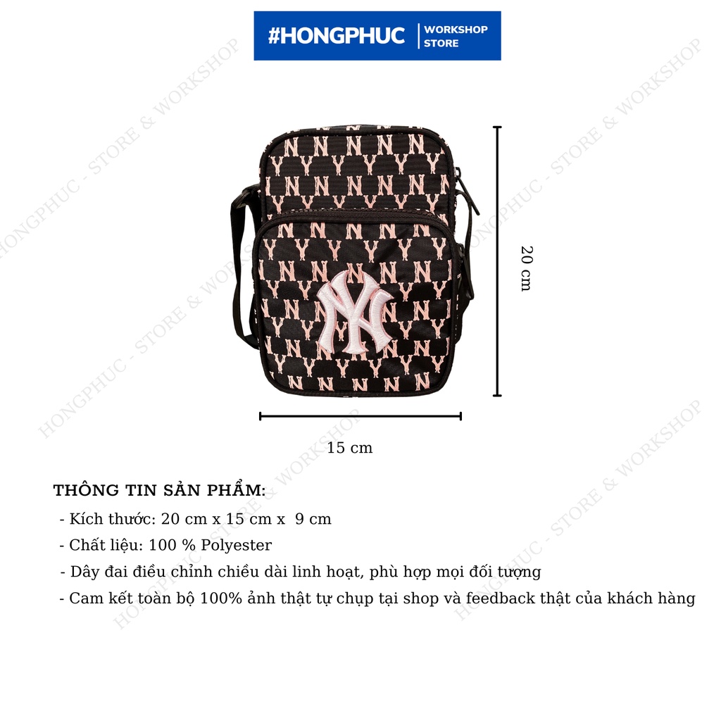 Túi đeo chéo nam nữ B210 MLB MONOGRAM RAINBOW MINI BAG - đen in vàng hồng