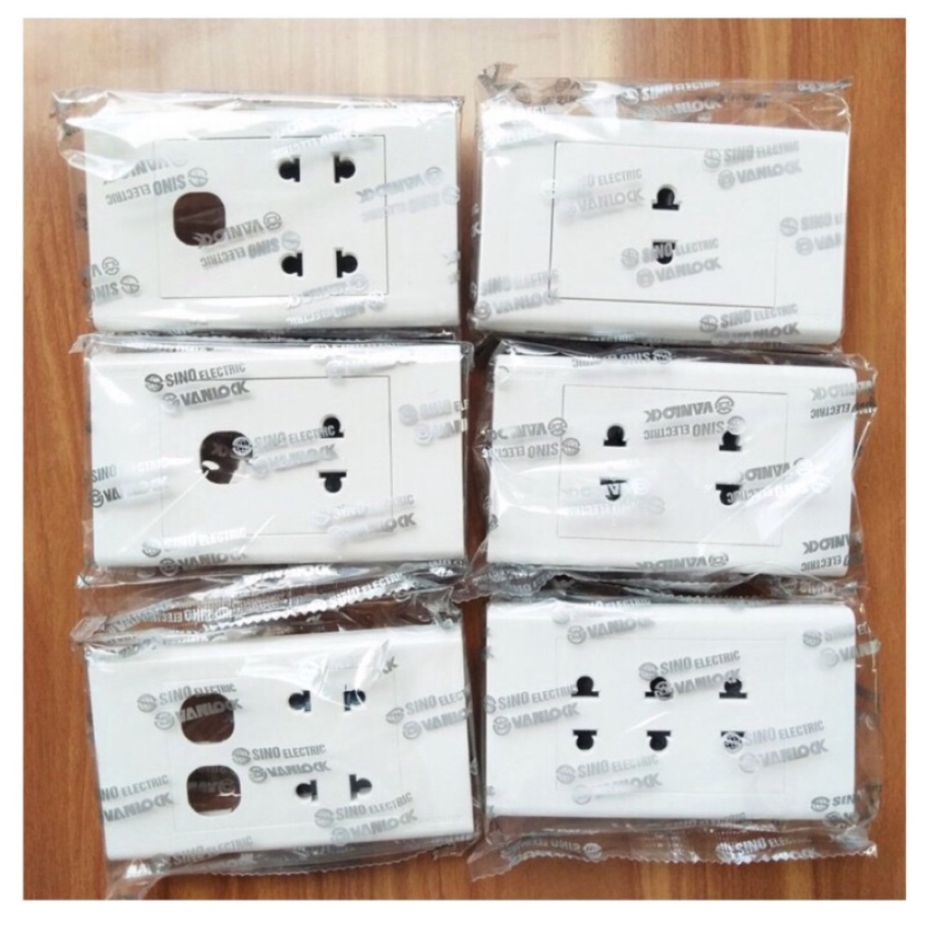 Mặt công tắc, Mặt bít, Mặt CB cóc, Hạt công tắc SINO VANLOCK S18 các loại - Hàng có sẵn