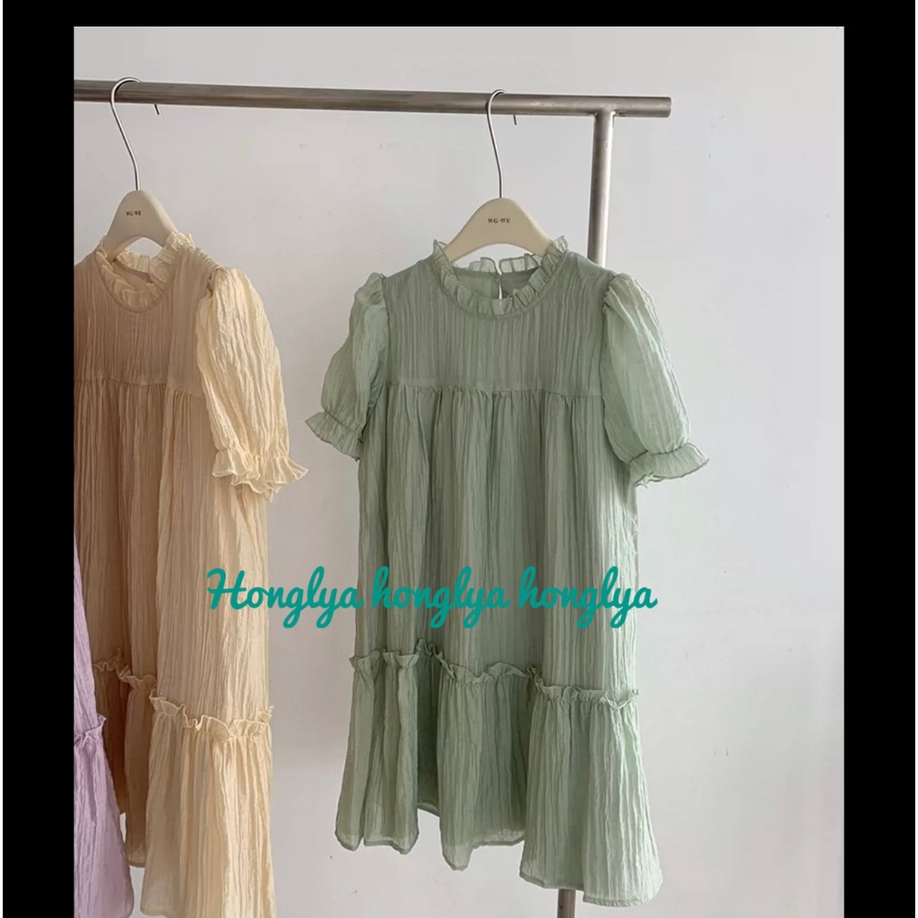 Đầm tiểu thư babydoll chất tơ cao cấp form freesize siêu xinh
