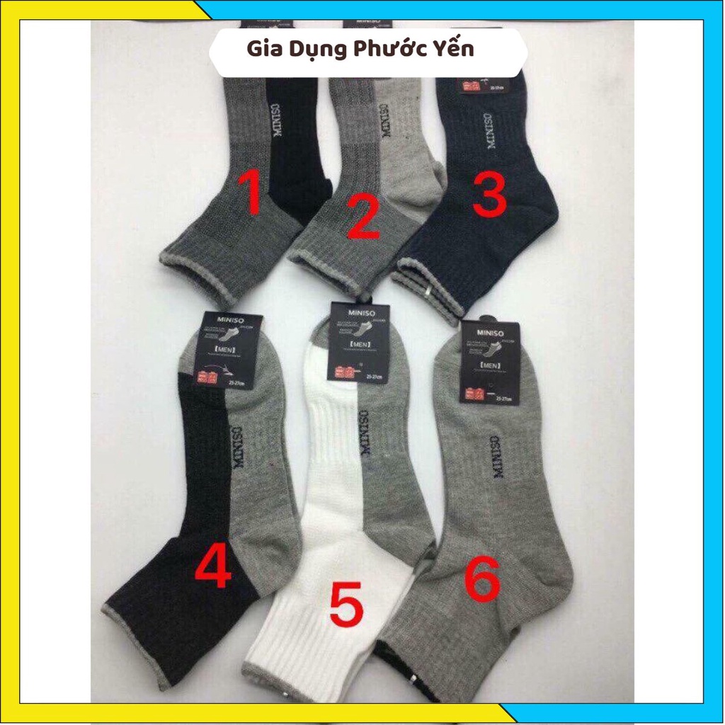 Set 10 tất ( vớ) Miniso cổ cao Nhật Bản