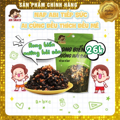 Bánh tráng ABI rong biển cháy tỏi nướng hải sản ăn liền túi zip gói 50g thực phẩm