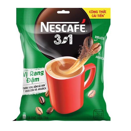 Cà phê sữa NesCafe bịch Xanh 3 in 1 đậm vị cà phê 782g