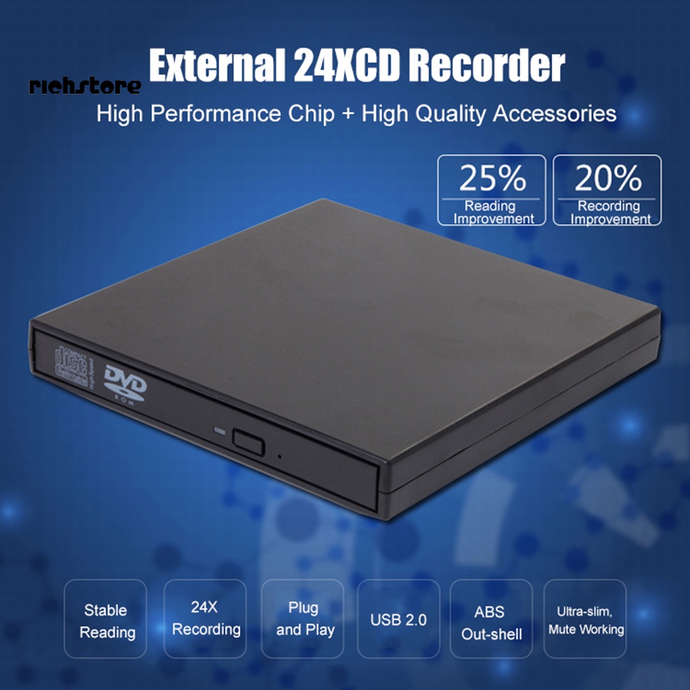 Ổ Đĩa CD DVD Ngoài USB 24X Cho PC Laptop | BigBuy360 - bigbuy360.vn