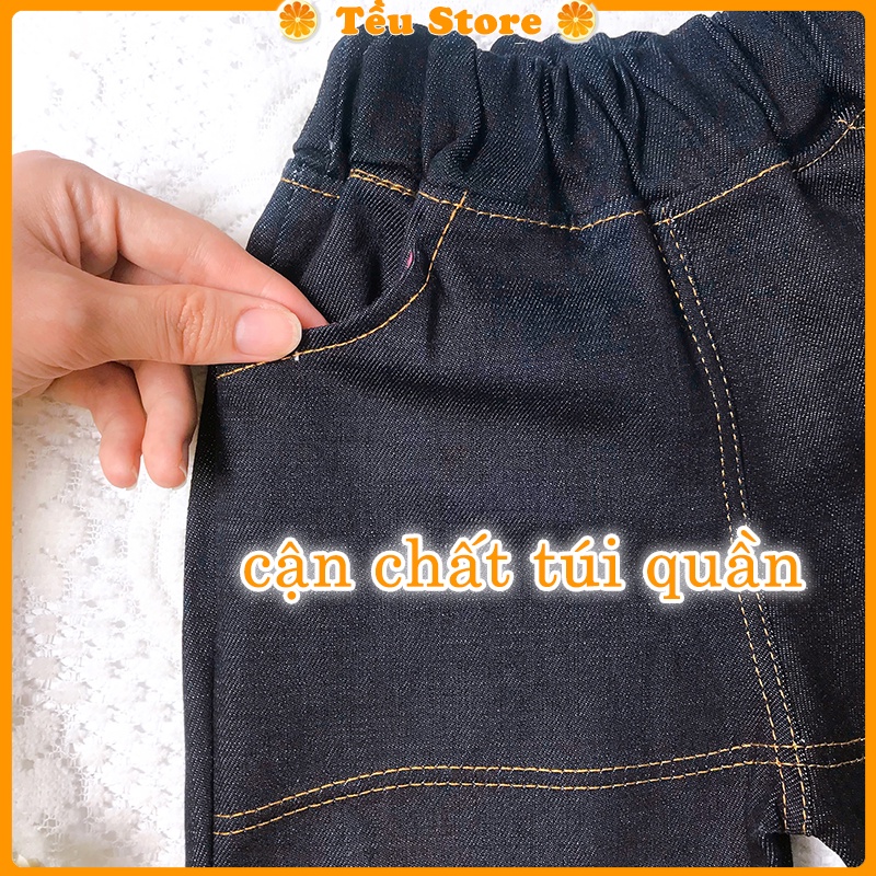 Quần Jean Bé Trai -SALE- Quần Short Bé Trai Chất Bò Jean Thô Thêu Hình Xe Size 8 - 19kg Đủ Size Cho Bé 1 - 7 Tuổi