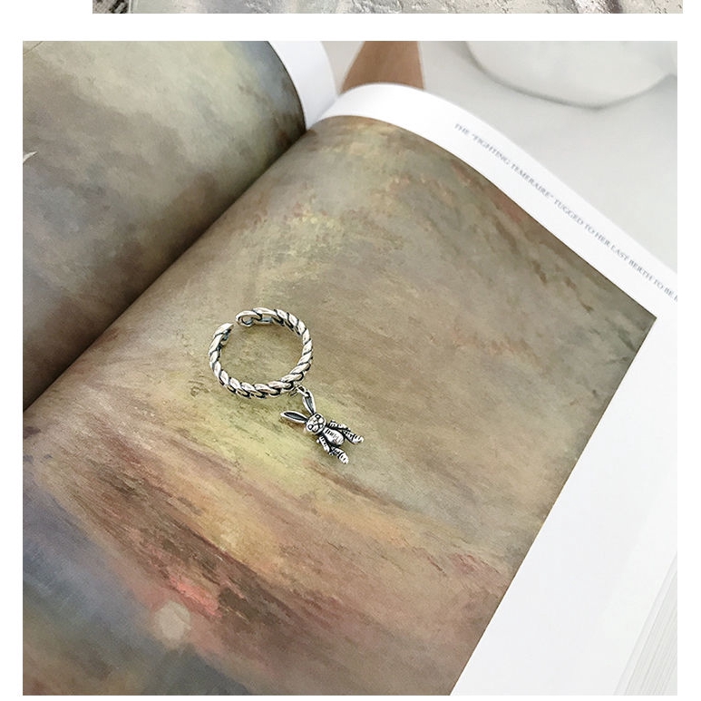 Nhẫn kiểu dáng thiết kế hình thỏ thời trang phong cách retro cá tính