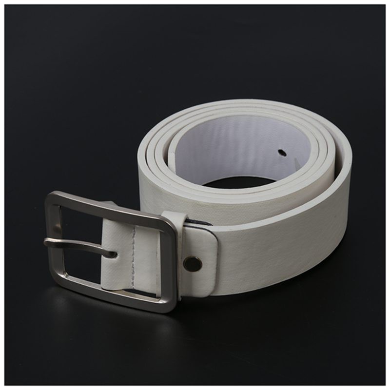 Thắt lưng giả da màu trắng trơn dễ phối đồ dành cho nam