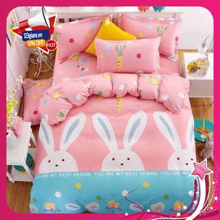 Set ga kèm 2 vỏ gối nằm cotton HCM09