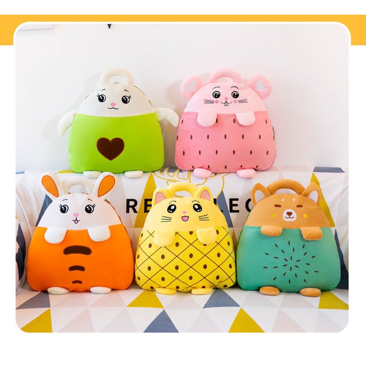 Bộ Chăn Gối Hình Trái Cây Dễ Thương Chất Liệu Dày Dặn Phù Hợp Cho Mùa Hè