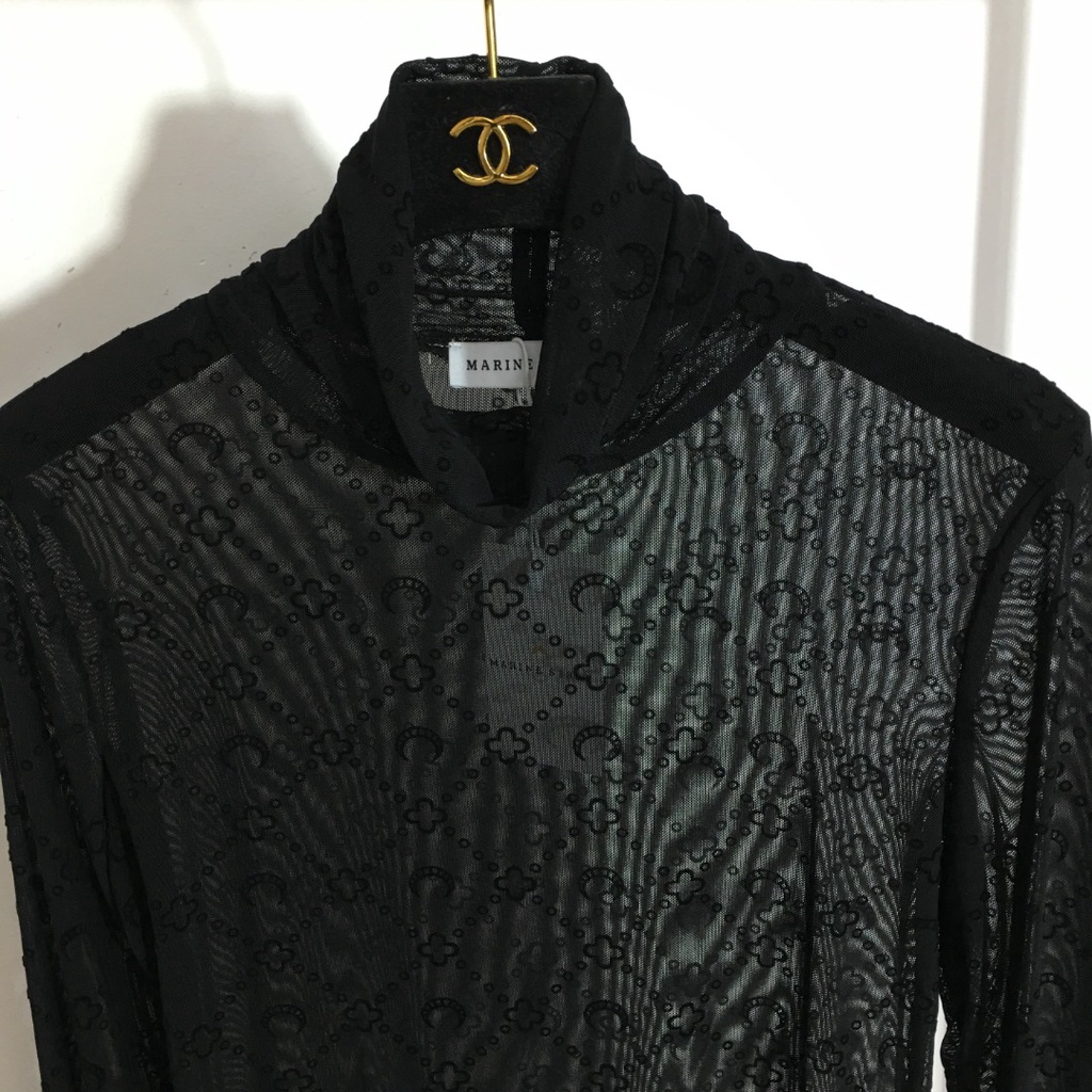 Áo ren lưới cotton dài tay Marine Serre gợi cảm, huyền bí