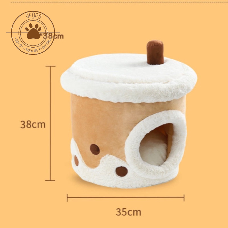 Ổ đệm/ Ổ nằm cho chó mèo, thú cưng mẫu trà sữa và coffee siêu cưng - 4pets official