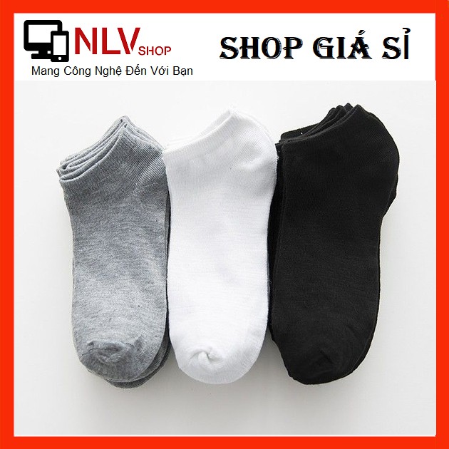 Combo vớ cotton trơn cổ ngắn Hàn Quốc