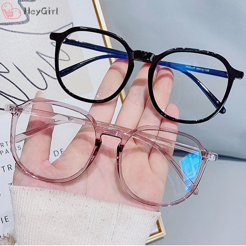 Mắt Kính Gọng Tròn Mỏng Tròng Phẳng Không Phai Màu Kèm Khung Tròn Cho Máy Tính